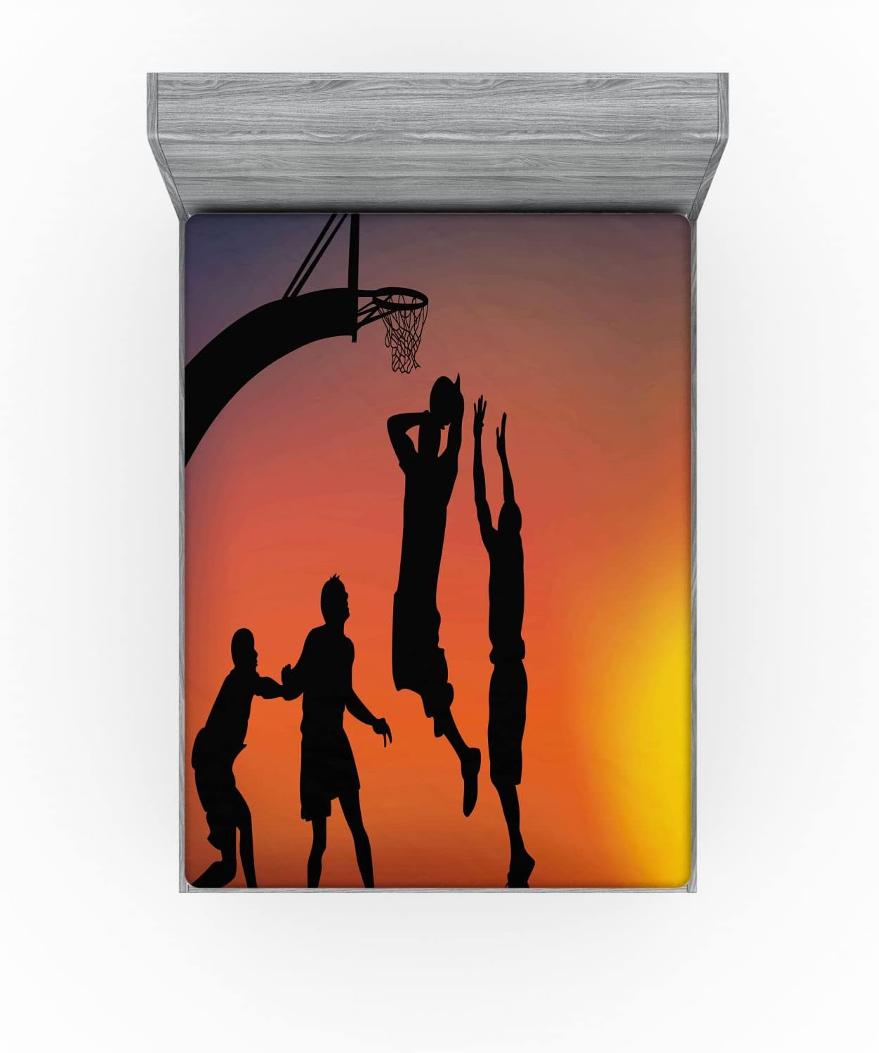 Ambesonne California King Sheet with Sunset Horizon Sky Print