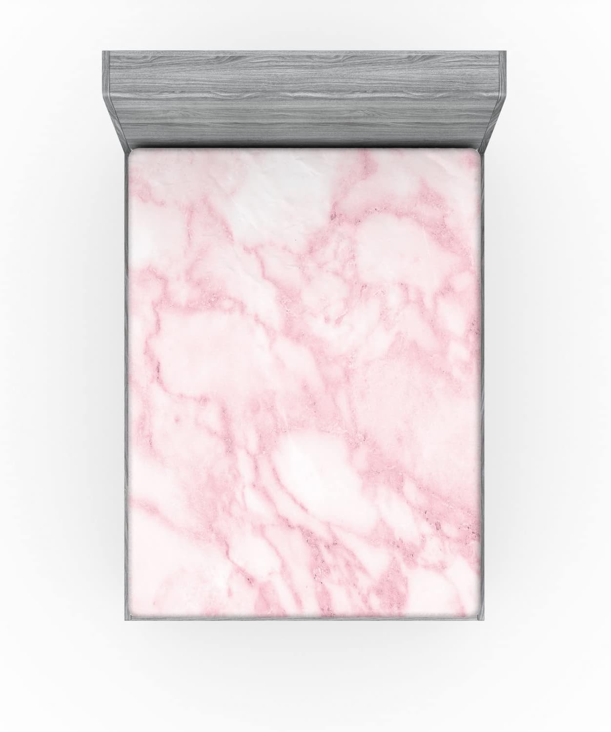 Ambesonne Marble Print Fitted Sheet Pale Pink California King 1