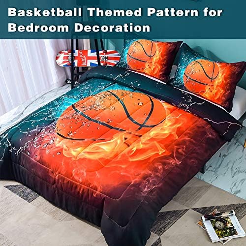 Andency 3D Basketball Comforter Set Twin 66x90 Inch