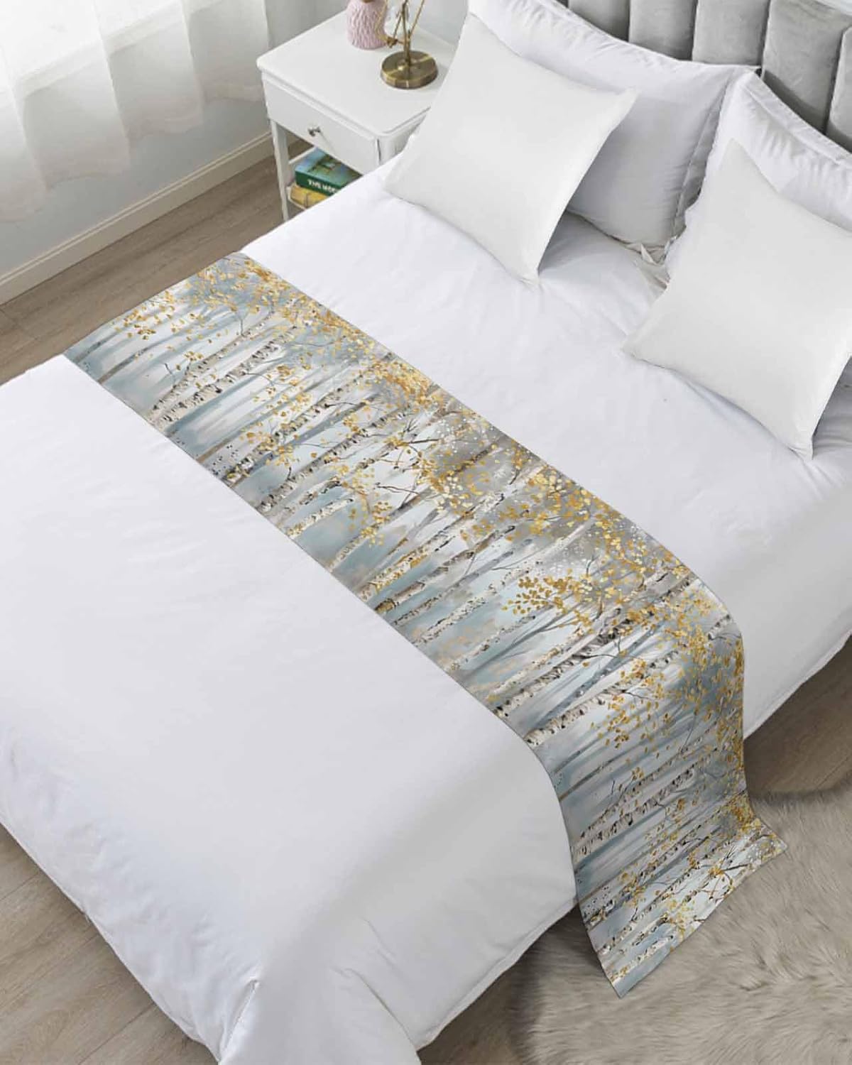 Modern Impressionist Tree Bed Runner Scarf Twin Size 1