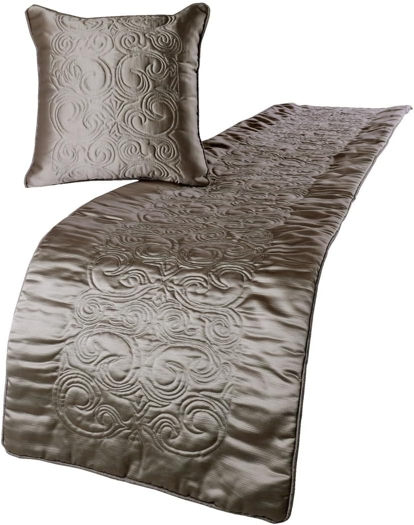 The HomeCentric Handmade Silver Bed Runner Set