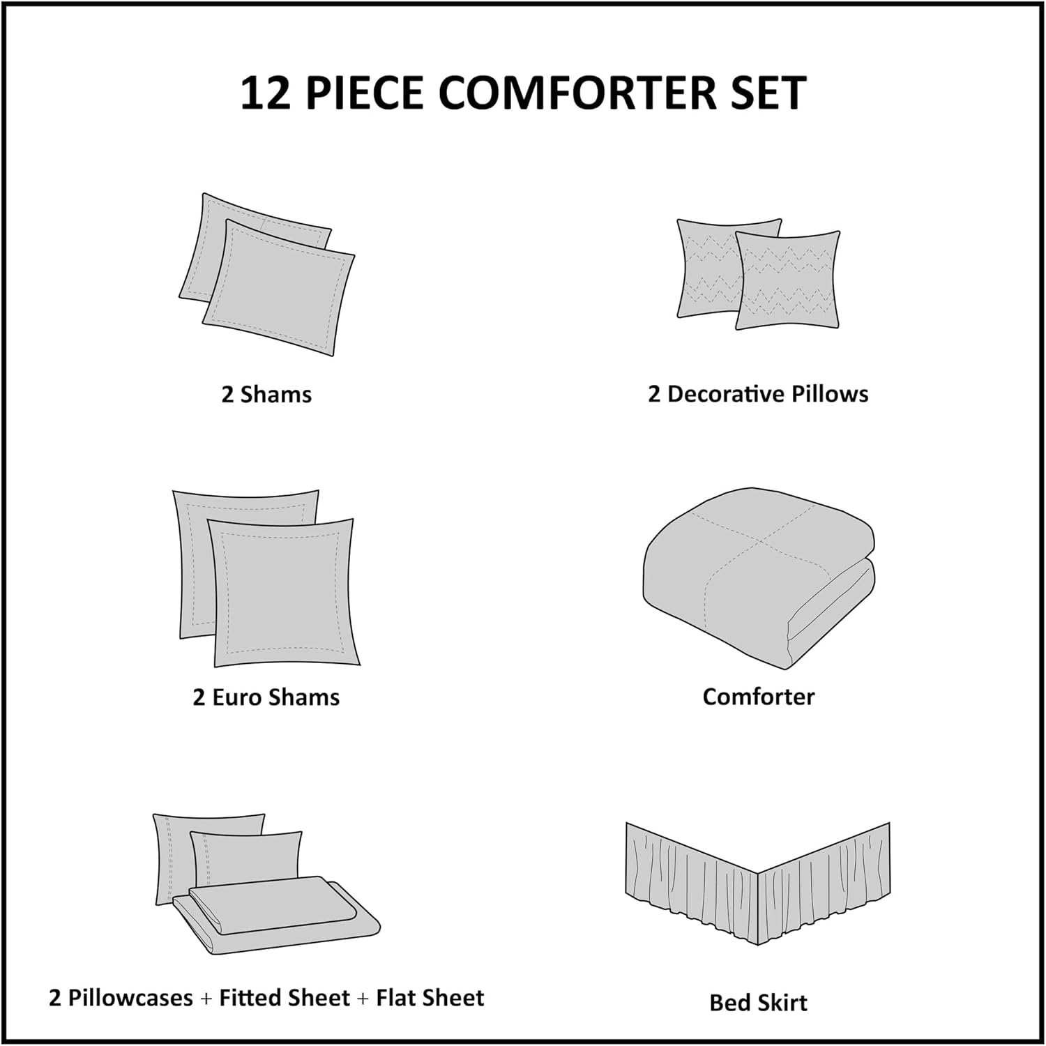 Madison Park Emilia Bed in a Bag Comforter Set Queen 12 Piece