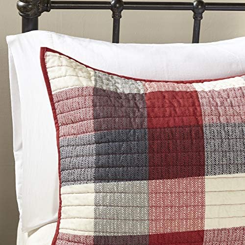 Madison Park Reversible Quilt with Shams and Pillows - Red 6 Piece Set