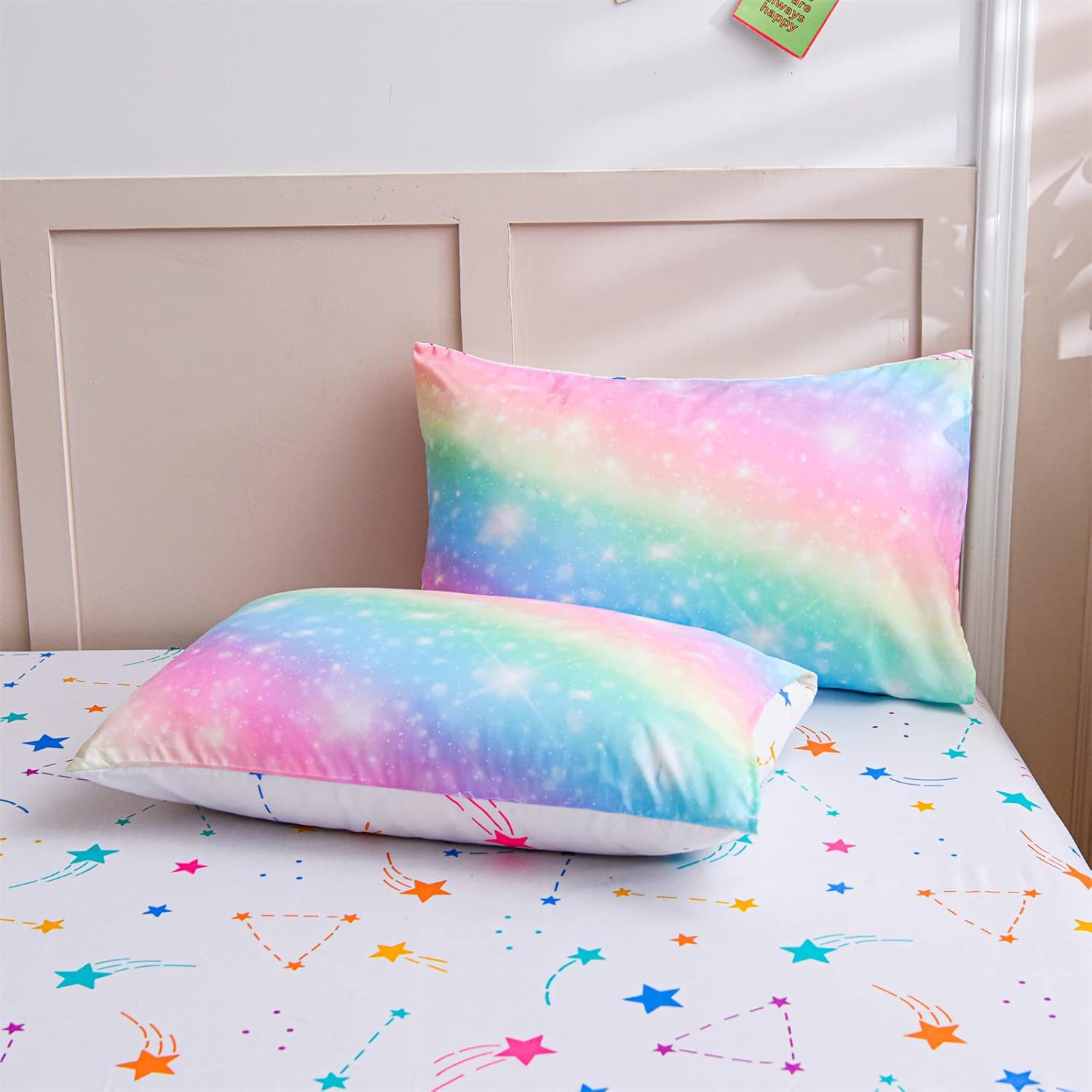 A Nice Night 6Pcs Gradient Glitter Bedding Set for Girls