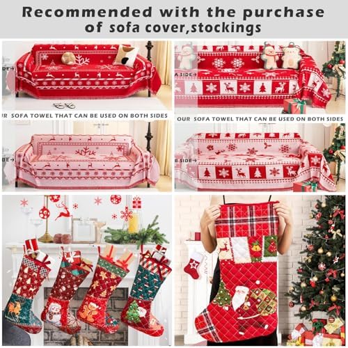 Cmfshape Christmas Bedspread Queen Size 3Pcs Red Set