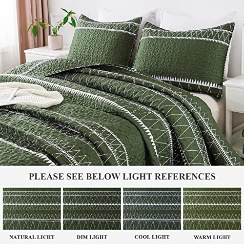 Andency Green Quilt Set California King 3Pcs
