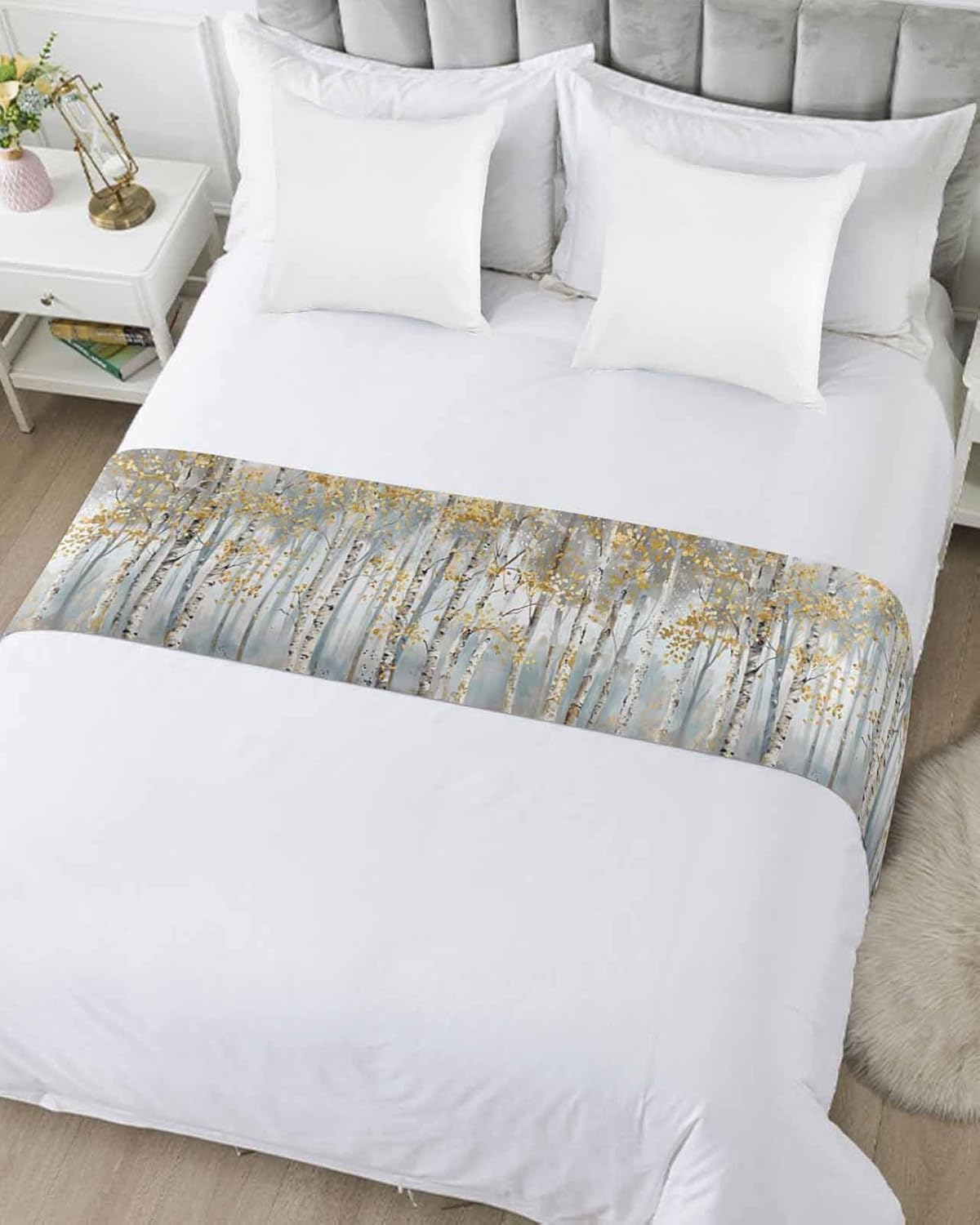 Modern Impressionist Tree Bed Runner Scarf Twin Size 1
