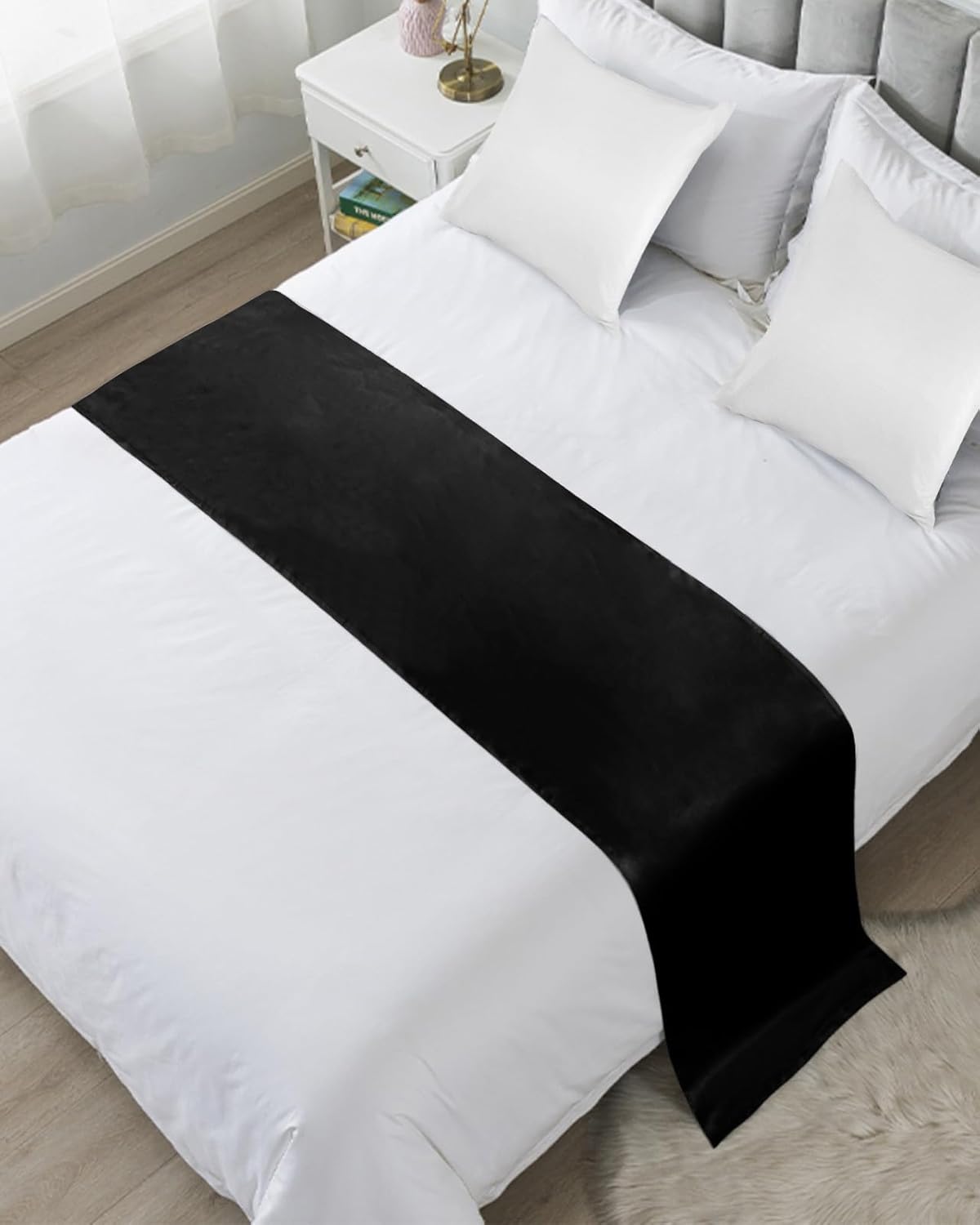 Sabolny Black Bed Runner Scarf King Size