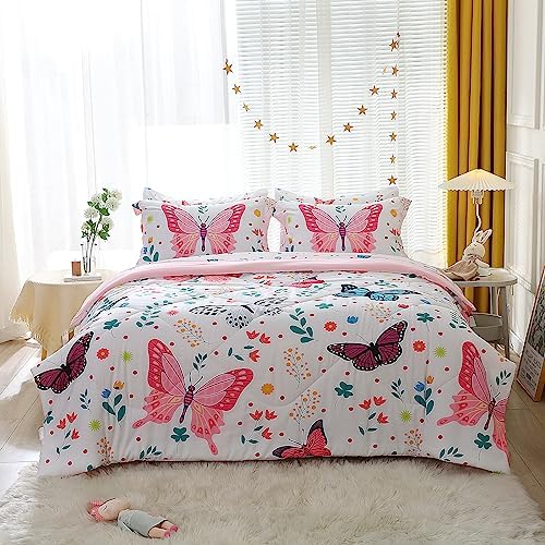 Butterfly Comforter Set Twin 7 Piece Kids Bedding