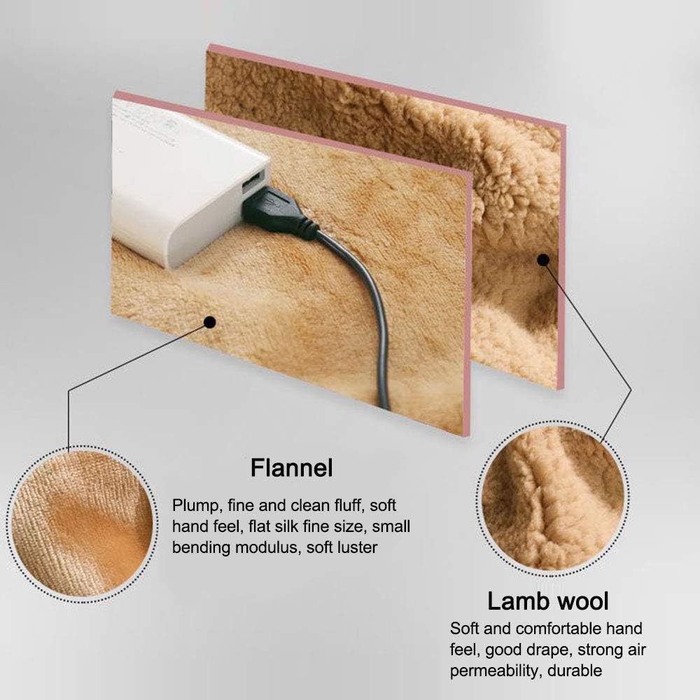 Firlar Heated Shawl USB Flannel Throw Blanket