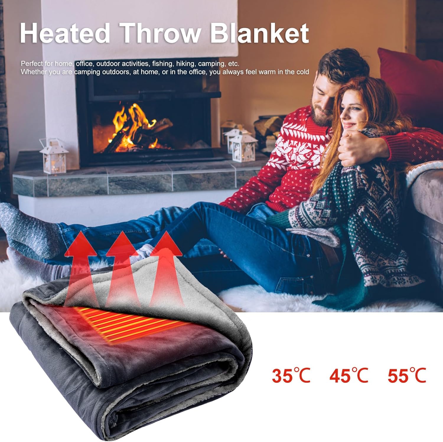 DSOPV Heating Blanket Throw with 3 Temperature Levels