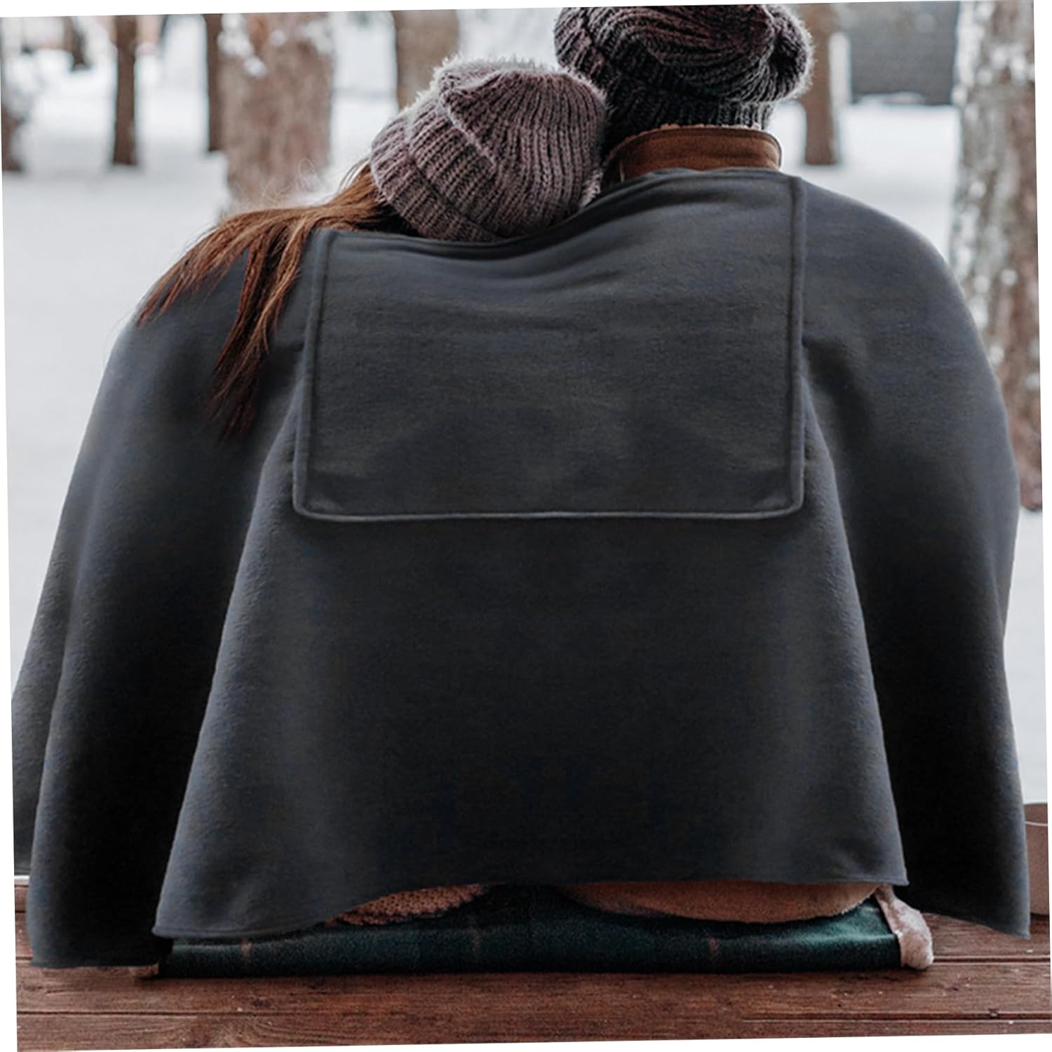 USB Heated Throw Blanket - Soft Fast Heating Wearable with Pocket - Grey