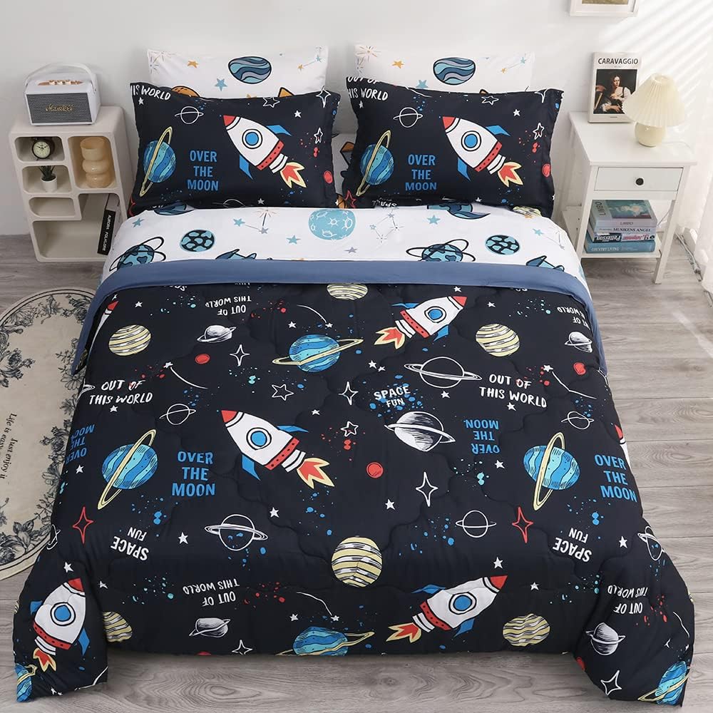 Wajade Kids Space 3D Bed in a Bag Queen 7 Piece Set