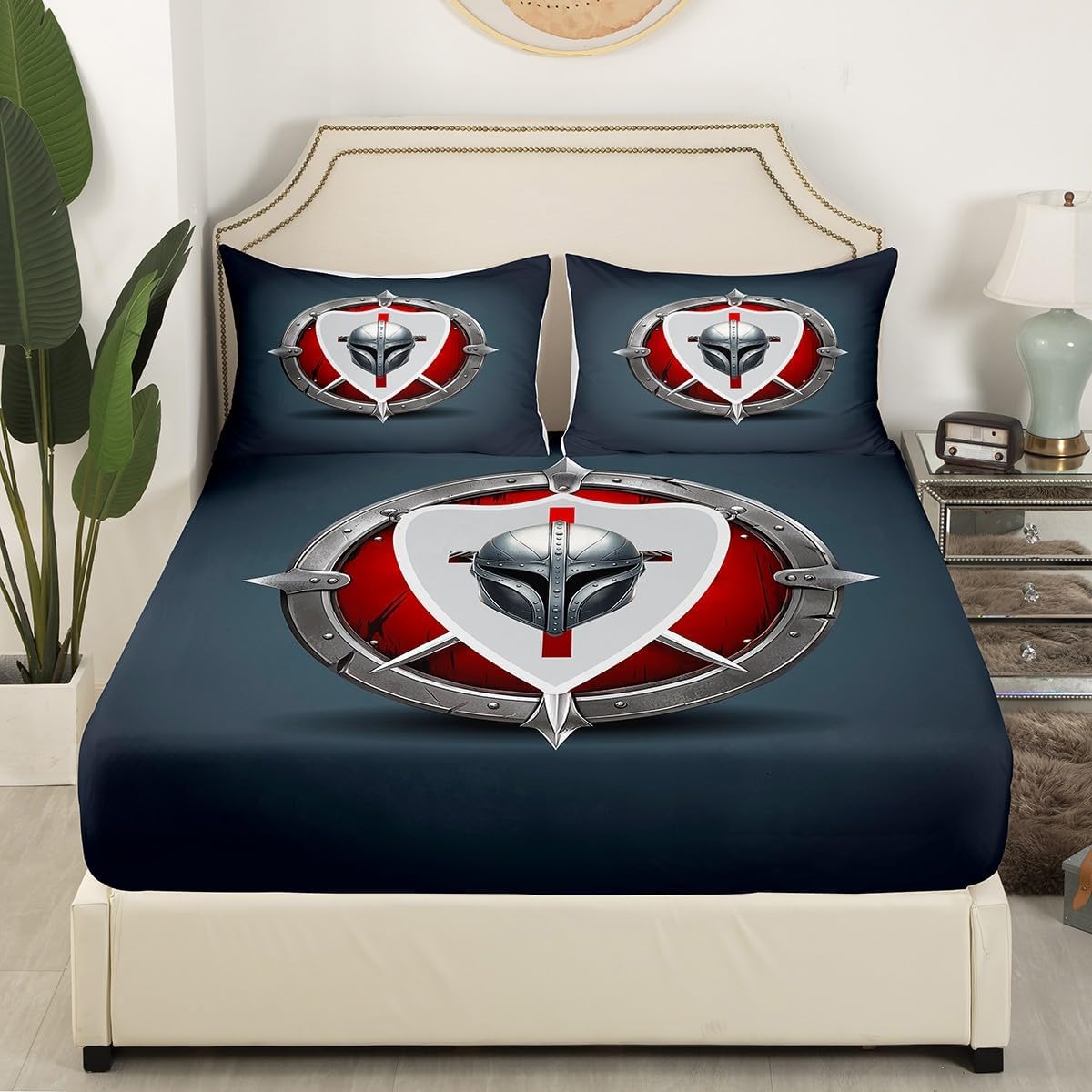 Erosebridal Men Sabre Fitted Sheet Set Retro Exotic Style