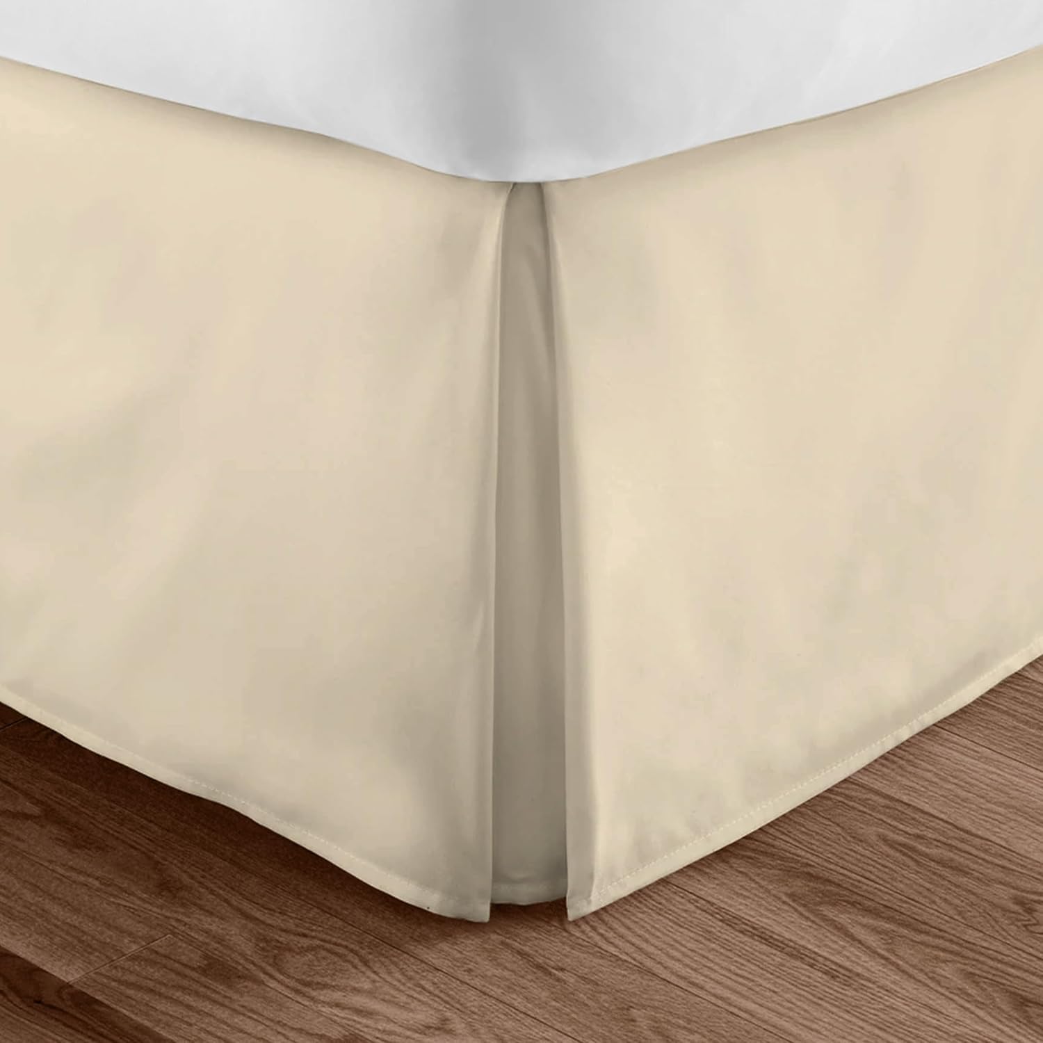 FRESH IDEAS Cotton Bed Skirt Twin 15 Drop Ivory