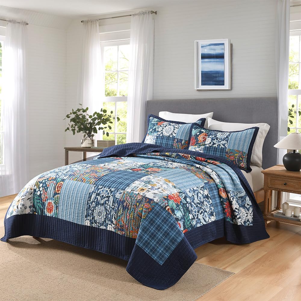 Autumn Dream Reversible Cotton Bedspread Set King Size