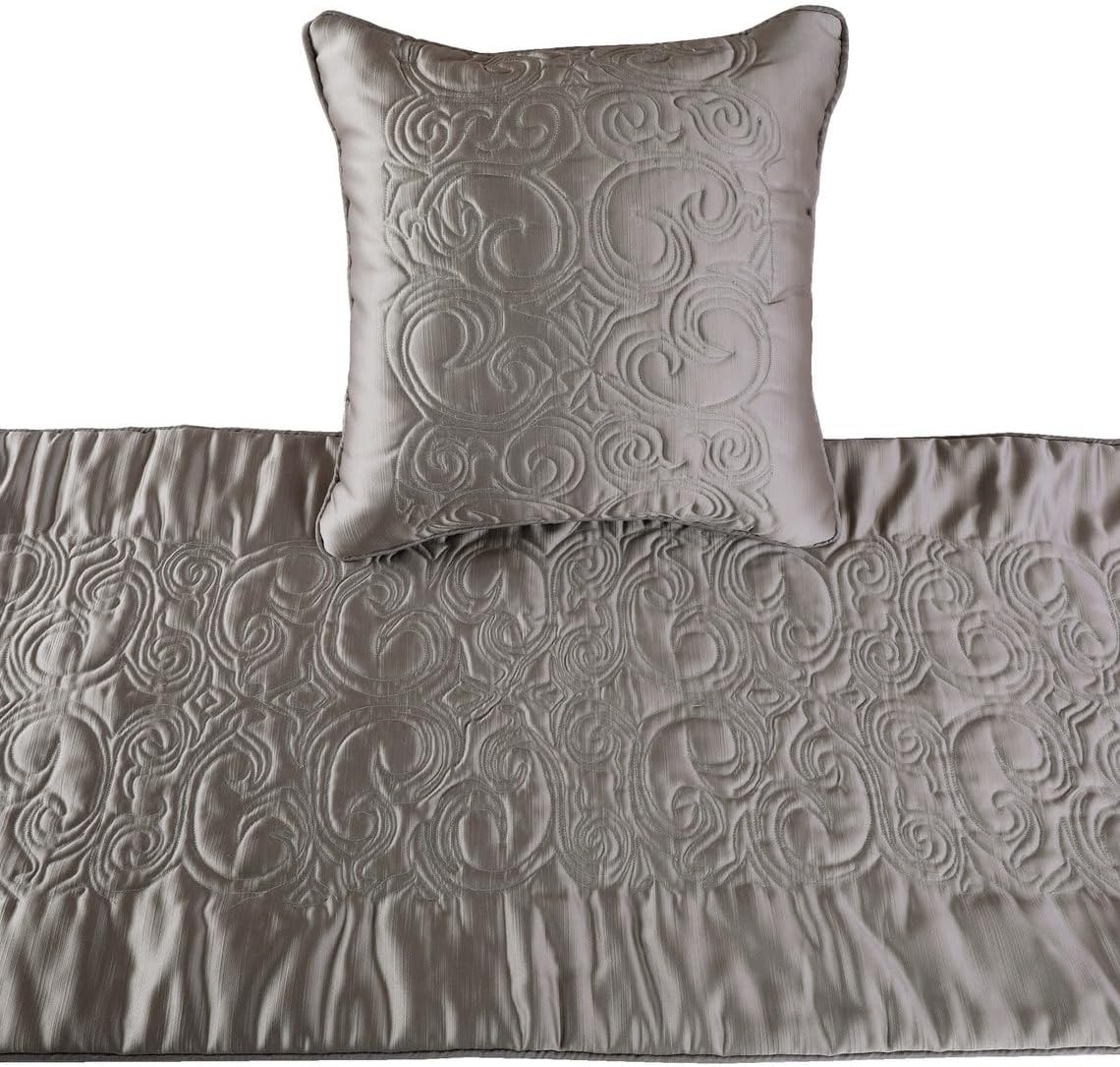 The HomeCentric Handmade Silver Bed Runner Set