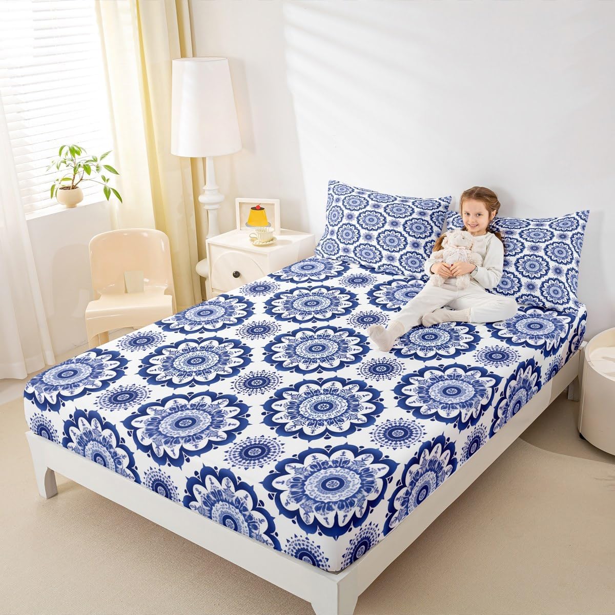 Jejeloiu Paisley Bedding Set Twin Size Damask Pattern 1
