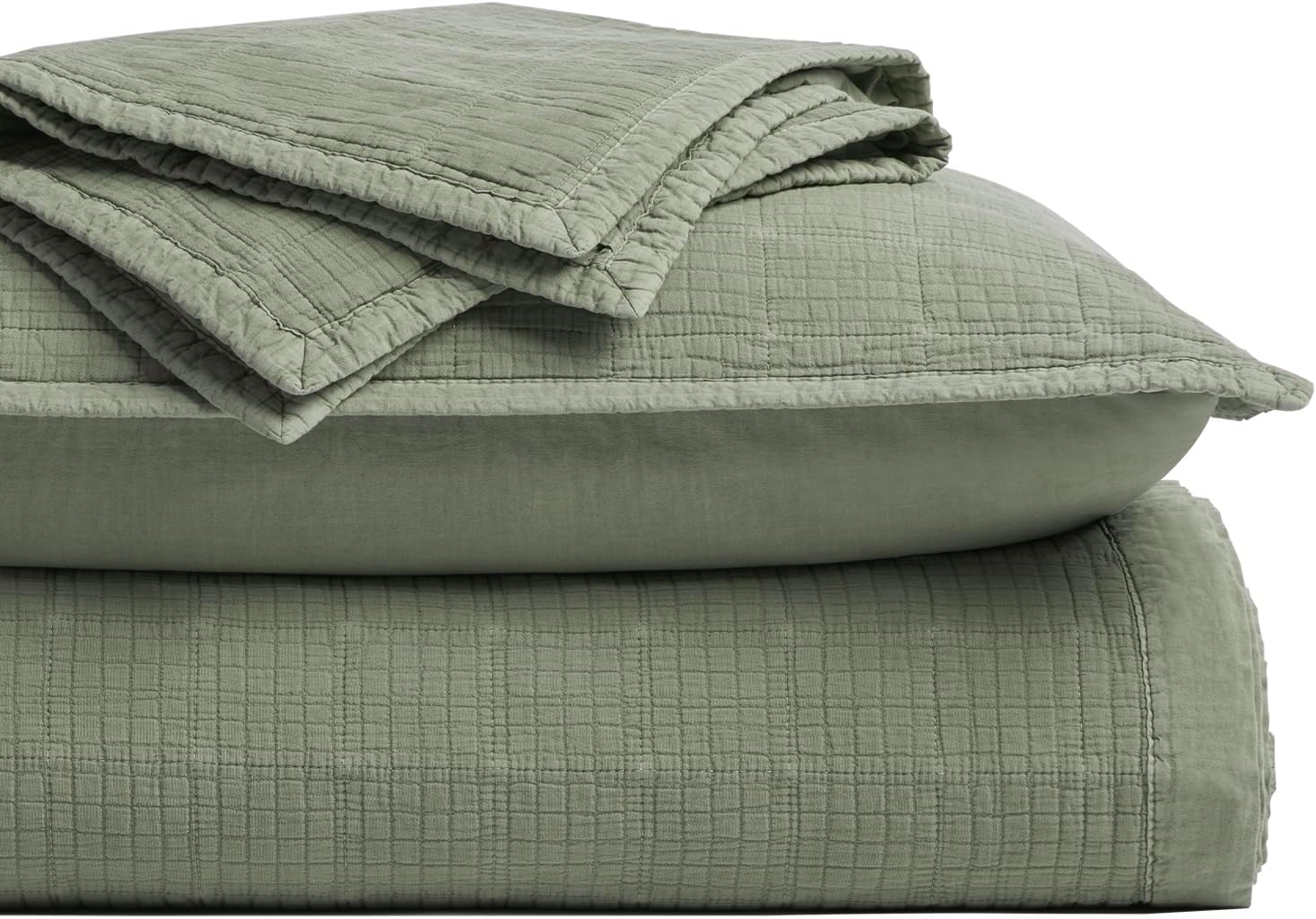 EVERGRACEHOME Stonewashed Cotton Quilt Set Full Queen