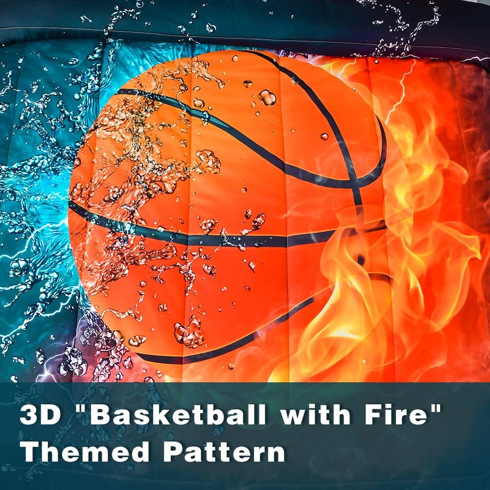 Andency 3D Basketball Comforter Set Twin 66x90 Inch