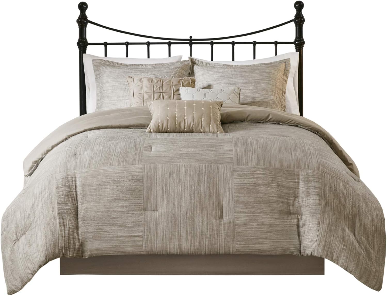 Madison Park Walter Seersucker Comforter Set Queen Size Taupe