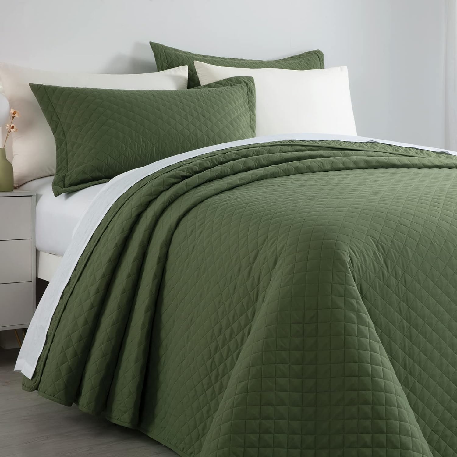 HOMBYS 3 Piece King Quilt Set Bedspread