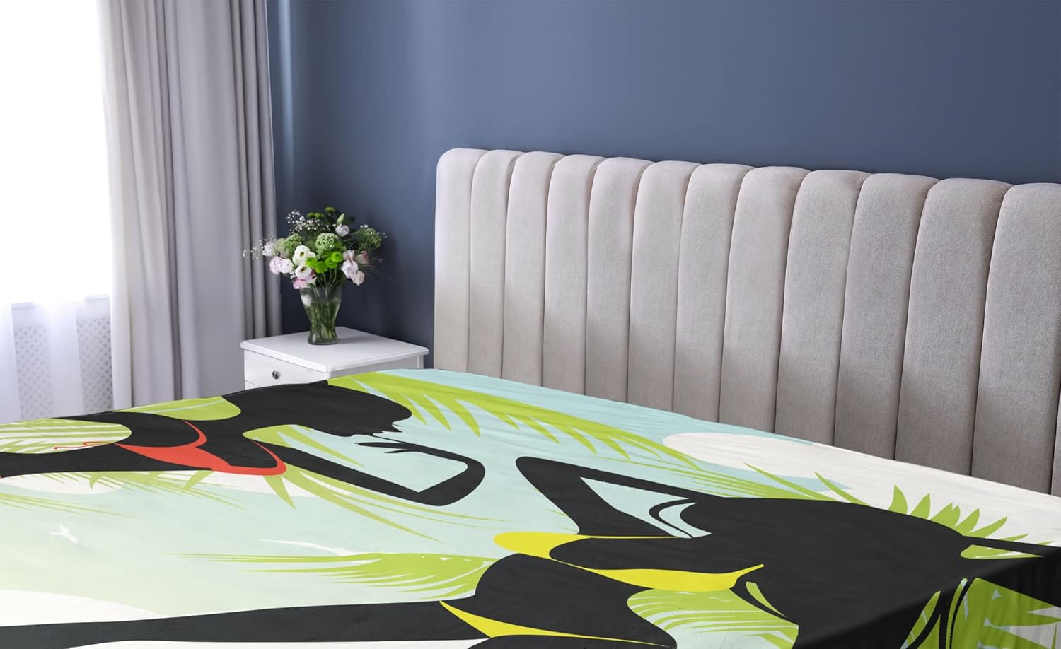 Ambesonne Pin Up Girl Fitted Sheet - Multicolor 1