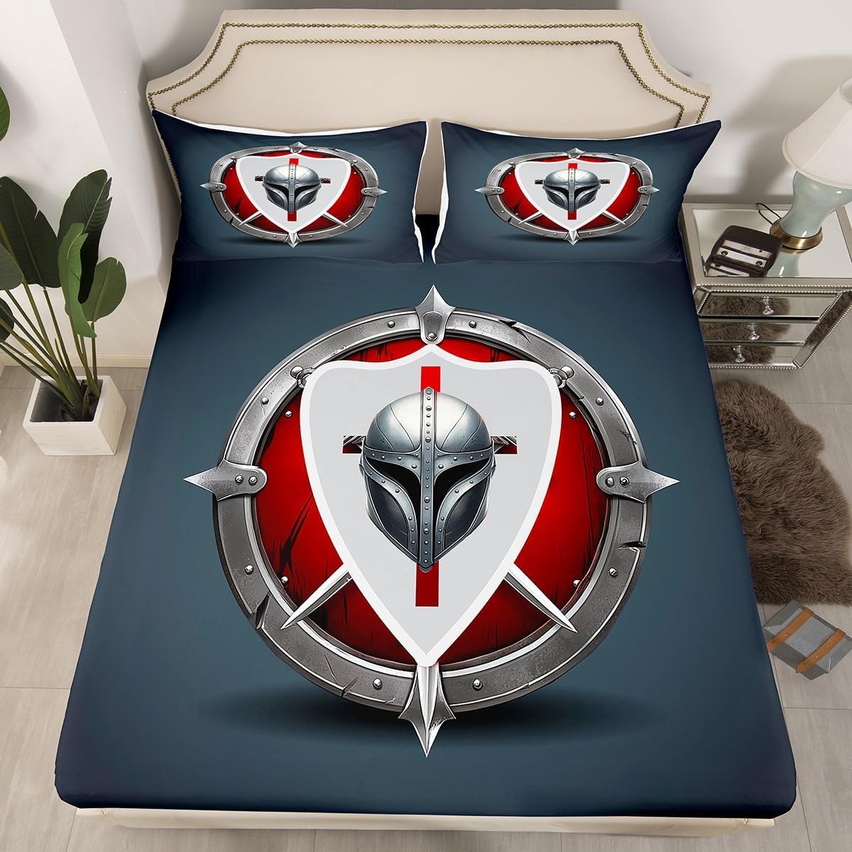 Erosebridal Men Sabre Fitted Sheet Set Retro Exotic Style