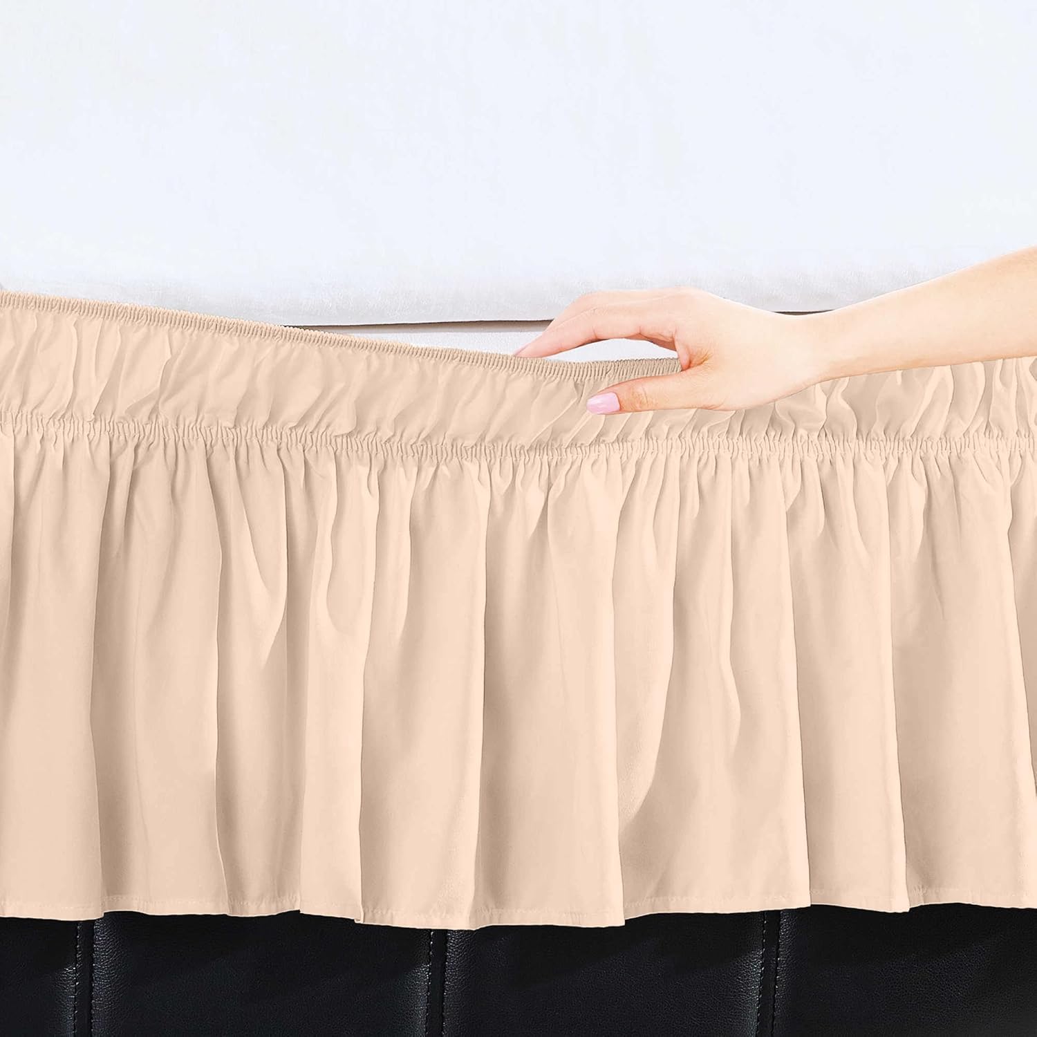 Elegant Comfort Luxury Wrinkle Resistant Bed Skirt - 16in Drop QueenKing Cream