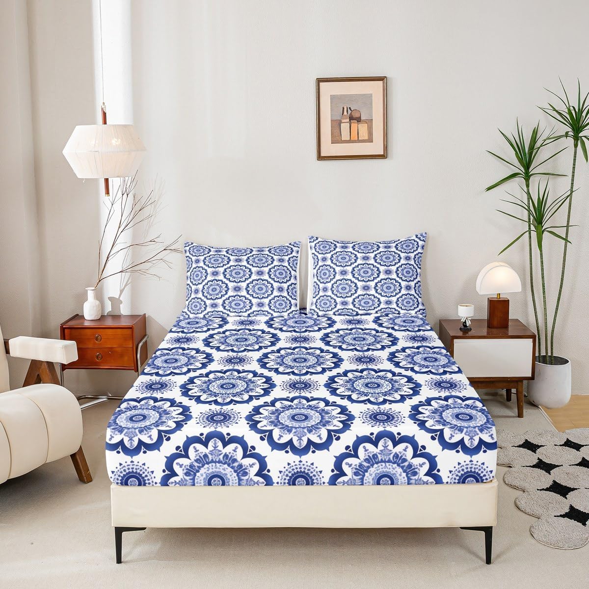 Jejeloiu Paisley Bedding Set Twin Size Damask Pattern 1