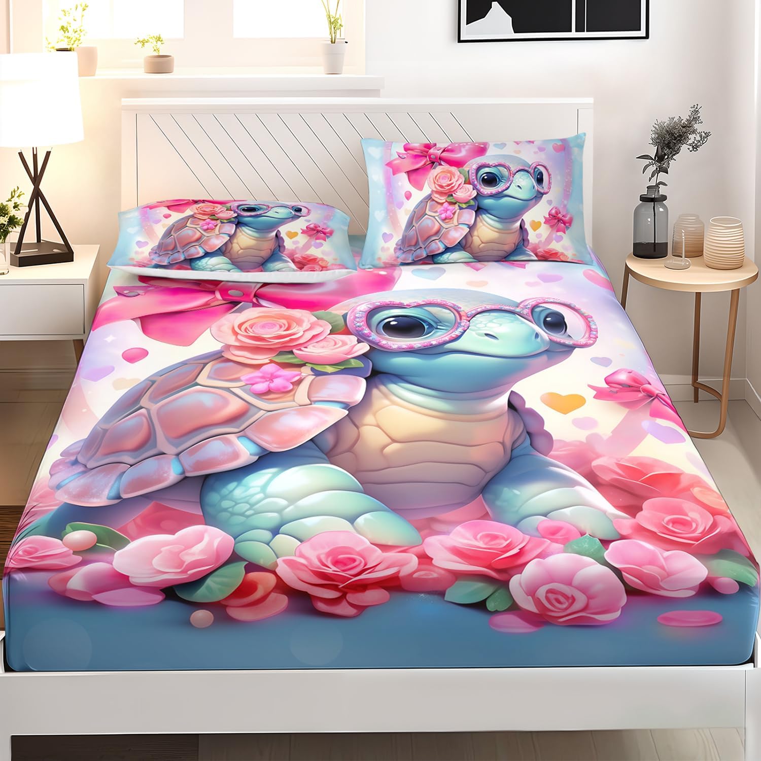 AILONEN Sea Turtle Sheet Set Twin XL Cute Kawaii Bedding