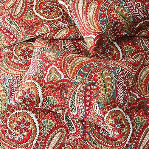 ENASAL Reversible Floral Paisley Bedspread Set Queen Size