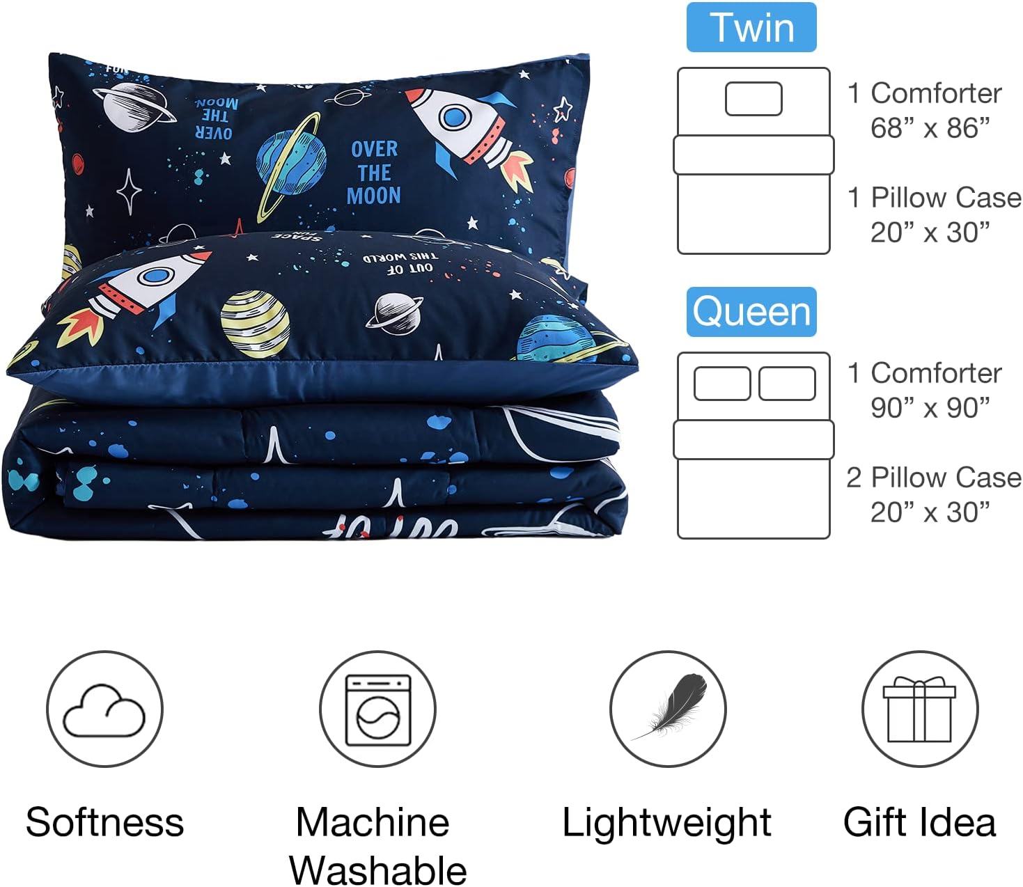beeweed 2 Piece Kid Comforter Set Twin Size