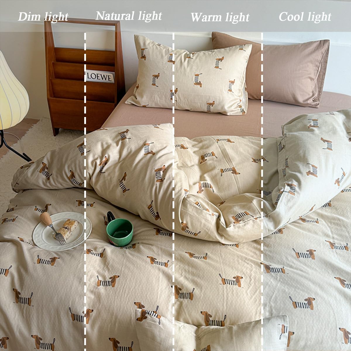 Erwinmu Brown Dachshund Duvet Cover Set Twin