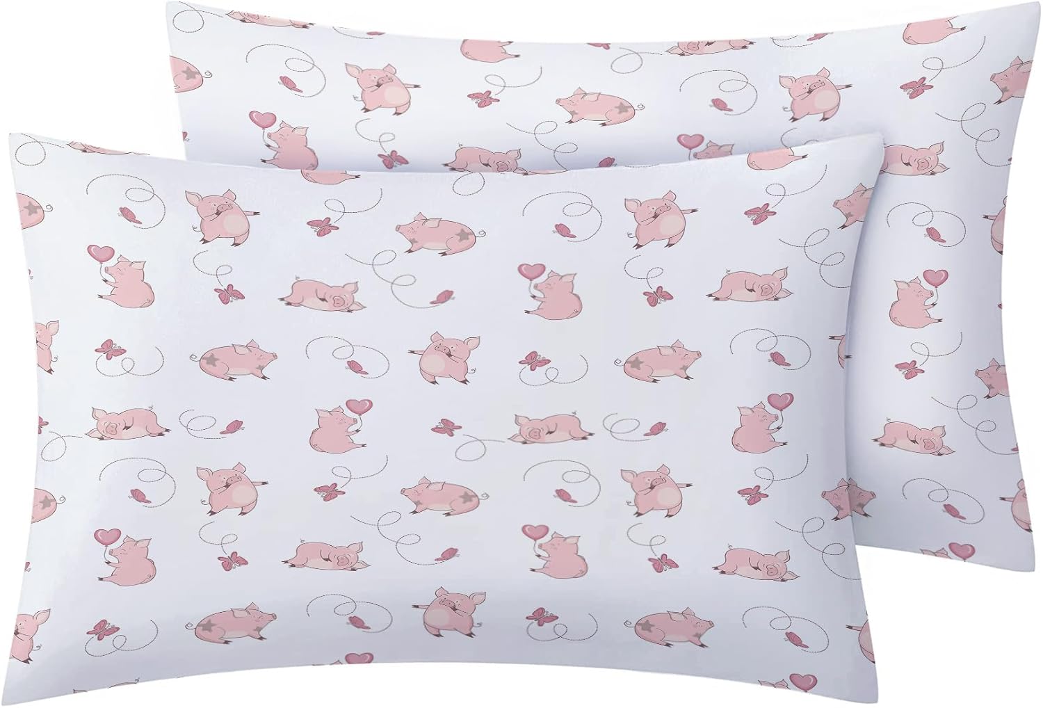 Pig Sheets Twin XL Bed Sheet Set - Kawaii Pig Kids Bedding