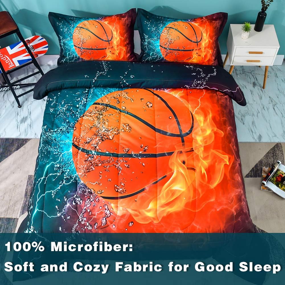 Andency 3D Basketball Comforter Set Twin 66x90 Inch