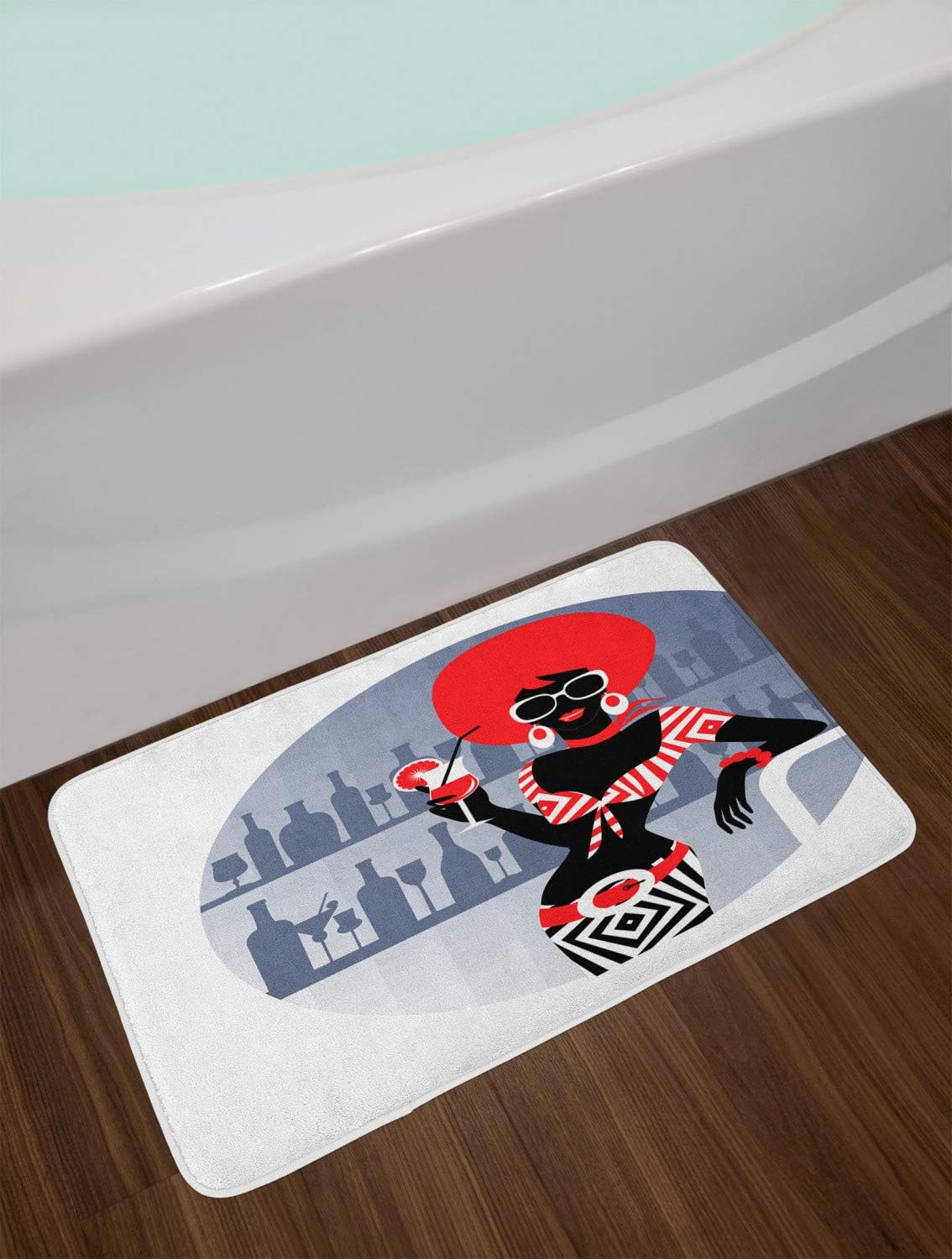 Ambesonne Plush Bath Mat with Non-Slip Backing