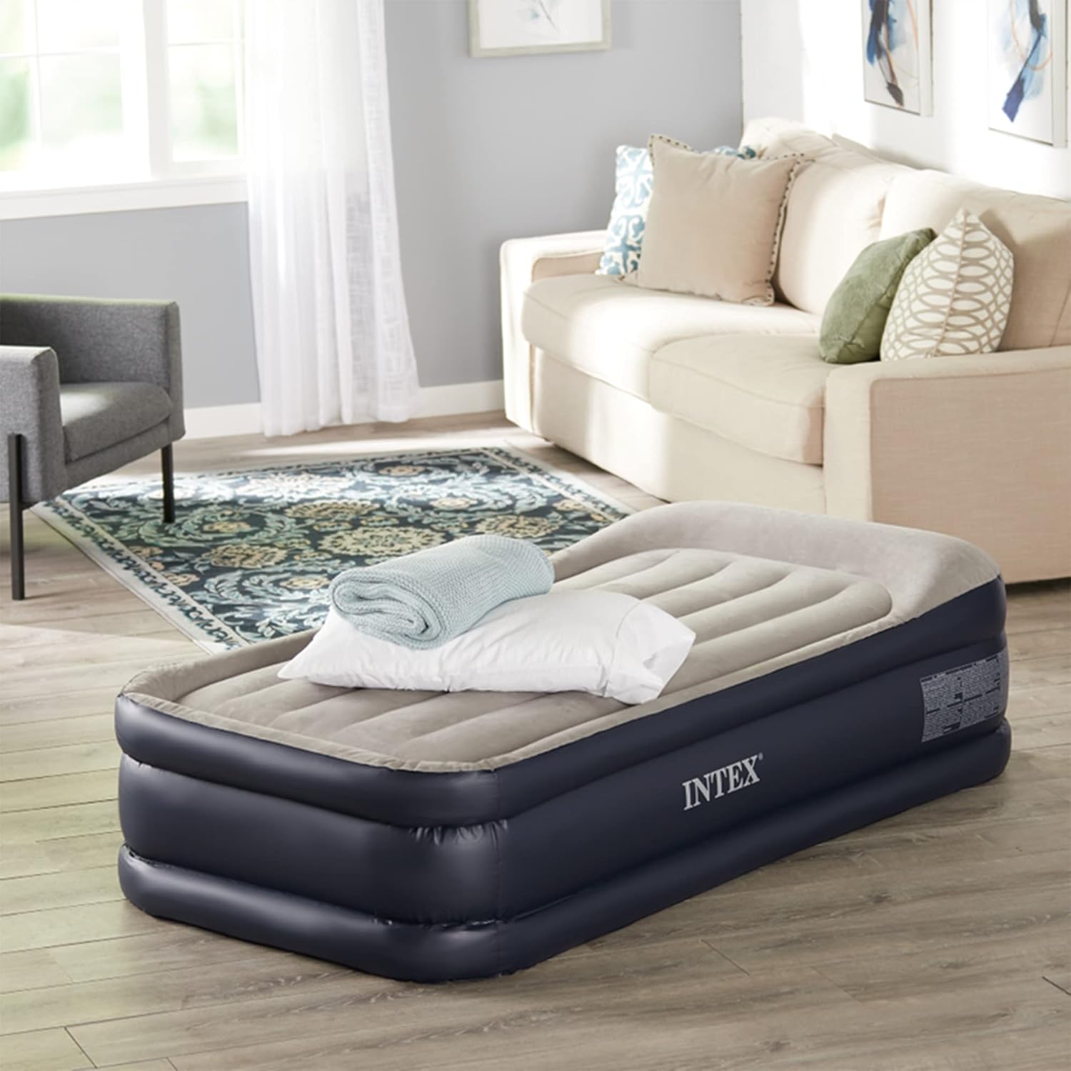 Intex Pillow Dura-Beam Raised Airbed with Pump