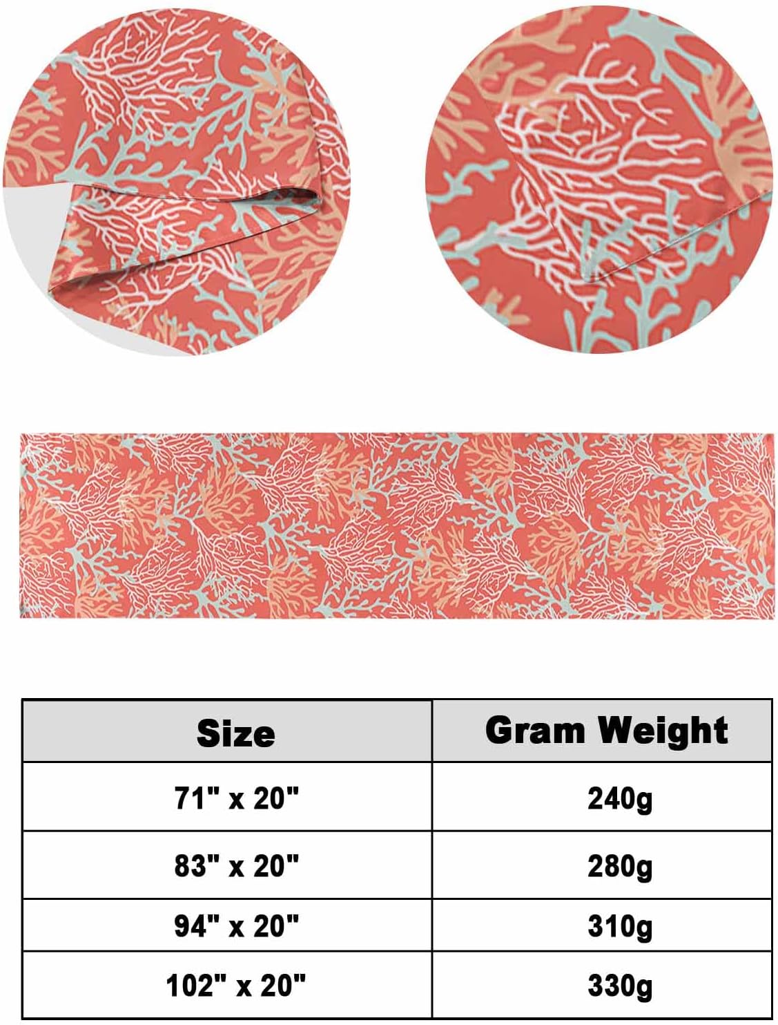 Sabolny Orange Coral Red Cal King Bed Runner Scarf