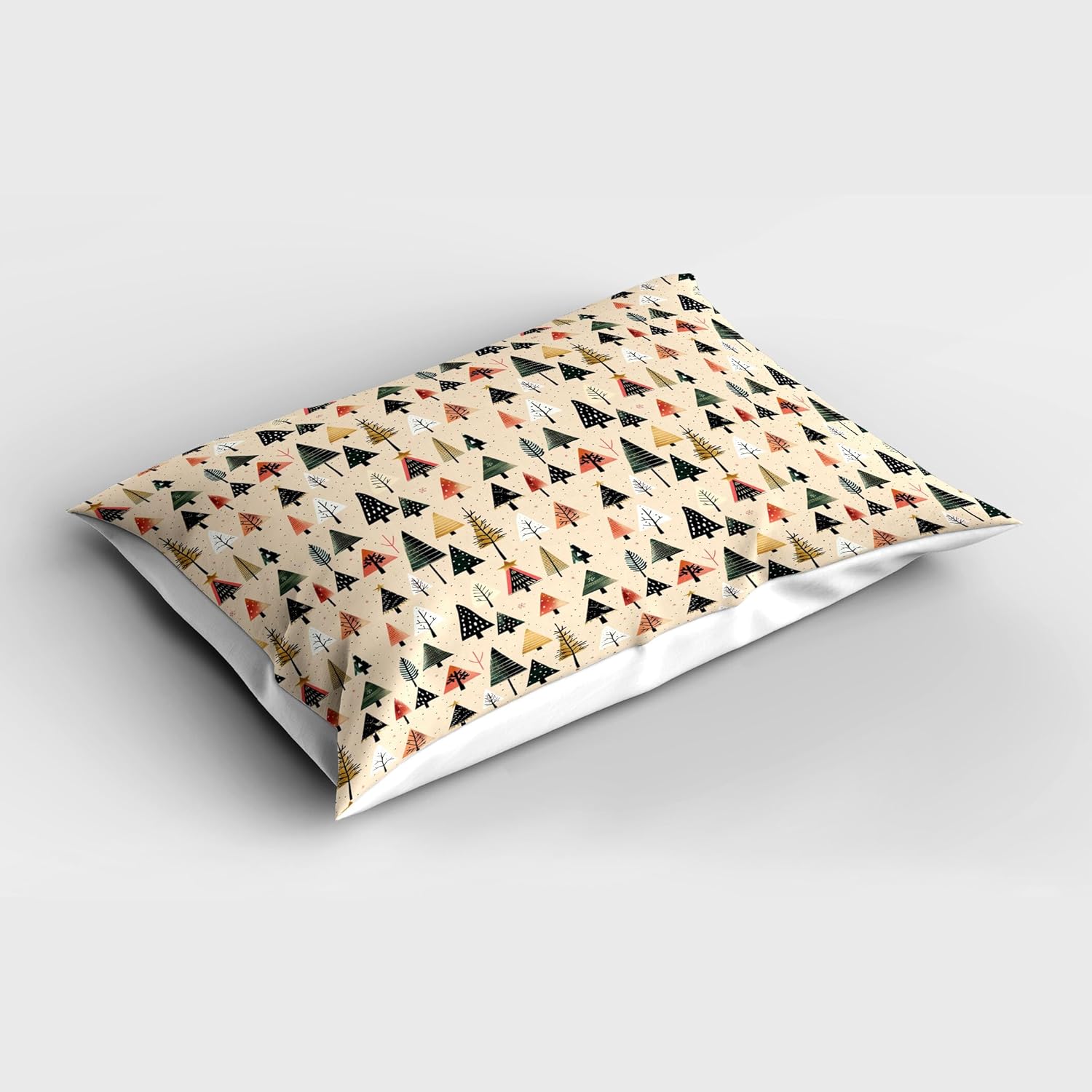 Ambesonne Christmas Pillow Sham Set of 2 Modern Abstract Pine Trees Dotted Print
