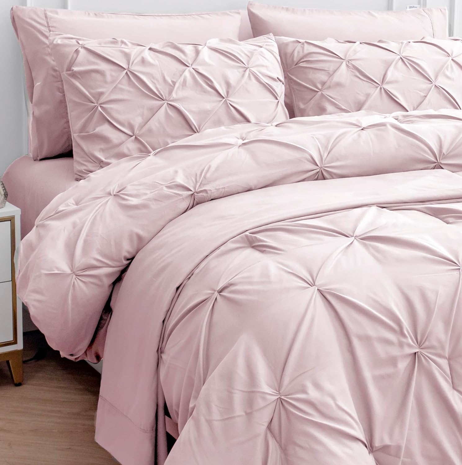 Lane Linen Pink Queen Comforter Set with Sheets and Pillowcases