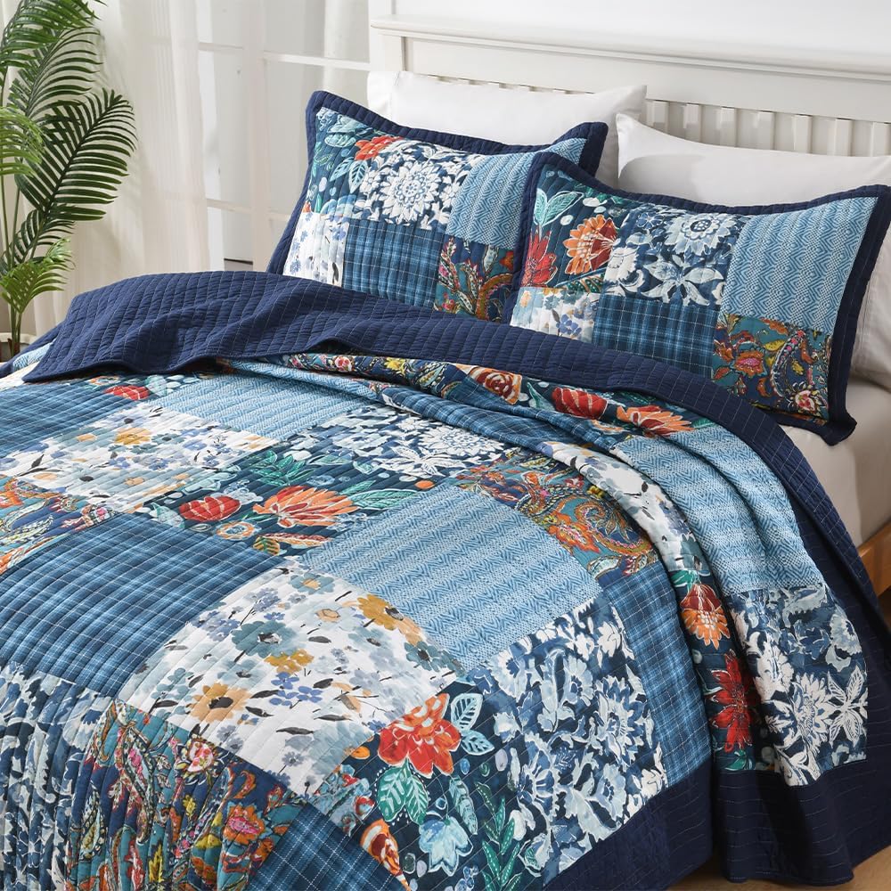 Autumn Dream Reversible Cotton Bedspread Set King Size
