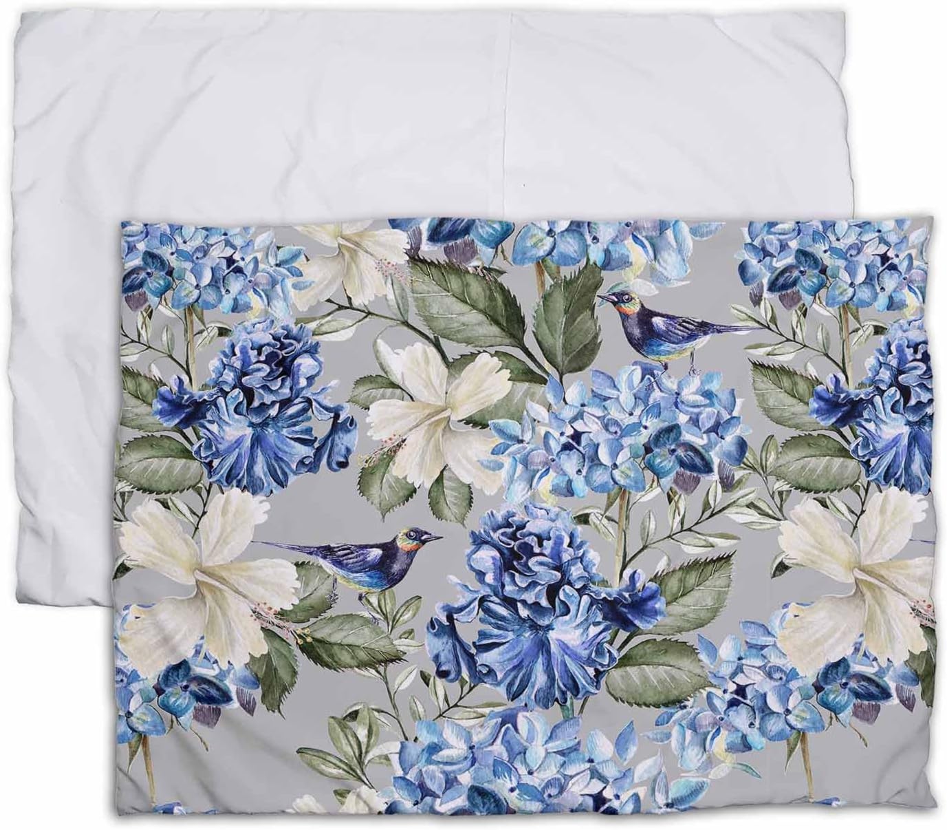 Blue White Flowers Pillow Cover 20x26 inch