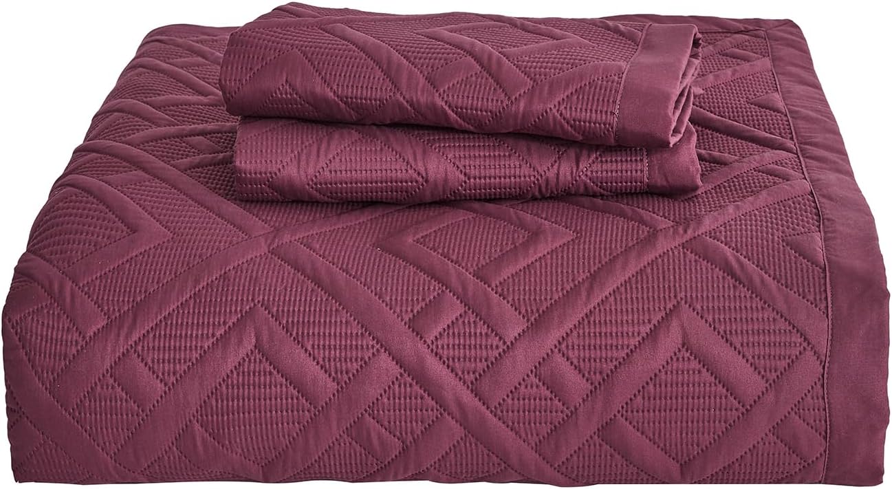 CHIXIN Quilt Queen Size - Geometric Pattern Bedspread Coverlet Set - Modern Style