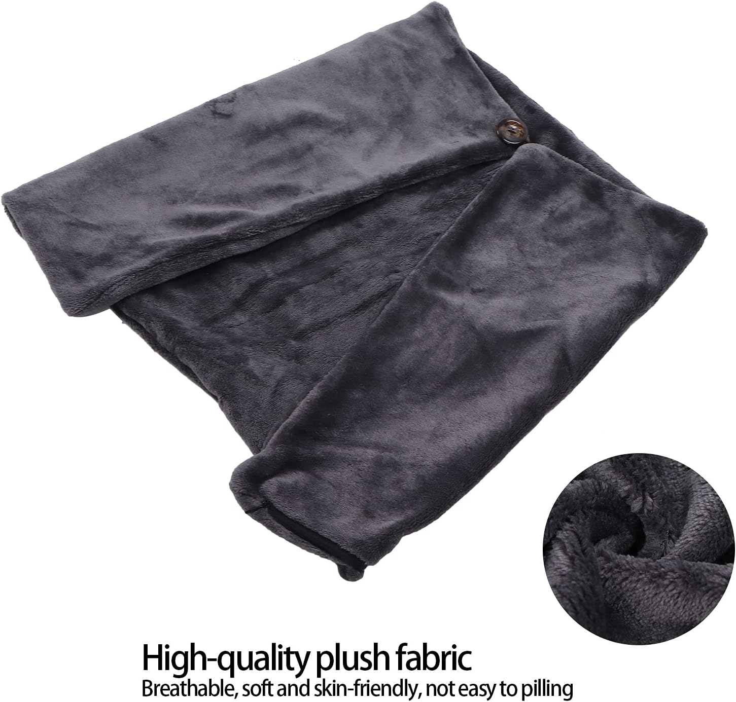 Warm Blankets Portable Heated Shawl with Button Design