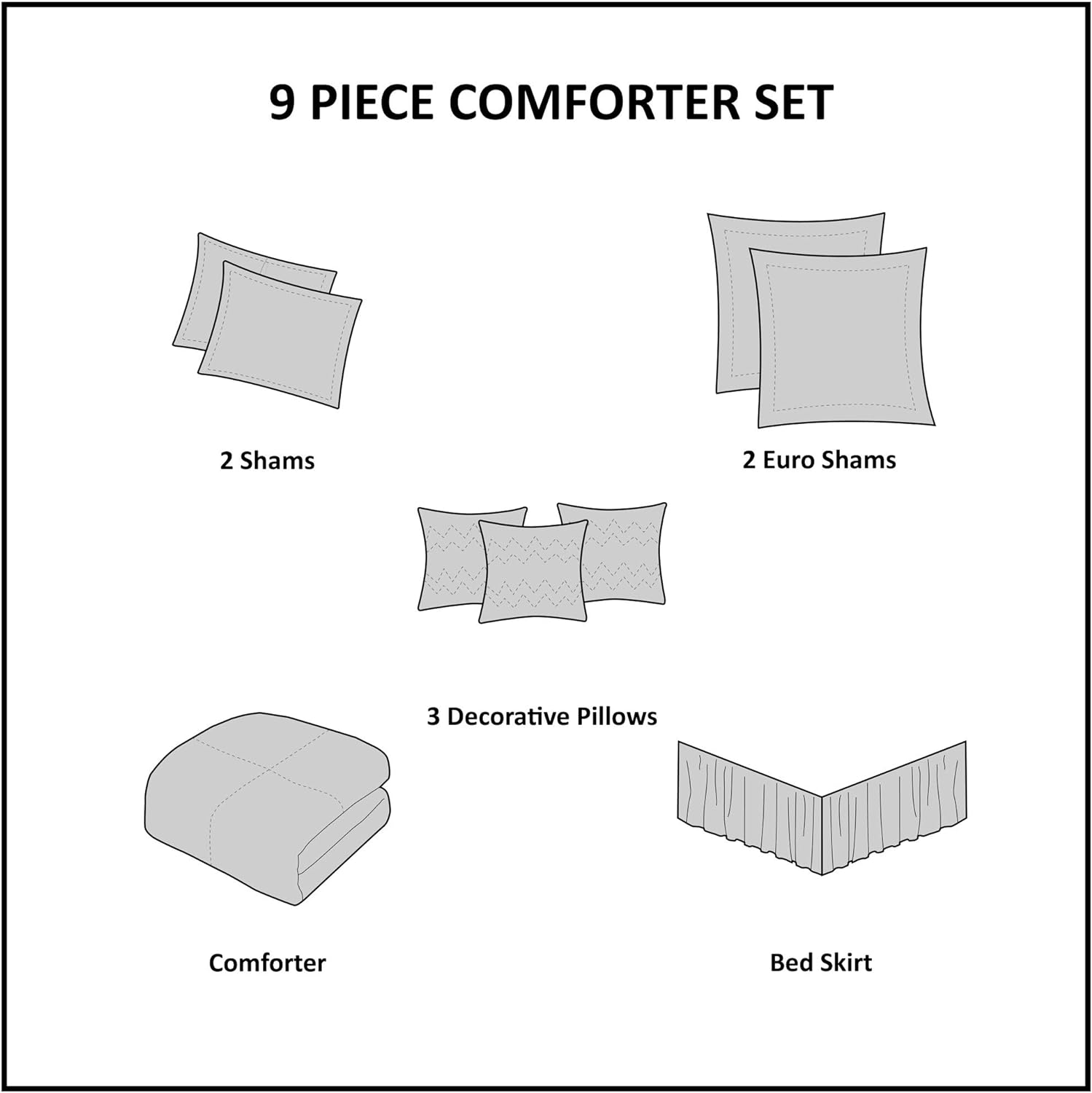 Madison Park Cozy Comforter Set Blue Queen 9 Piece