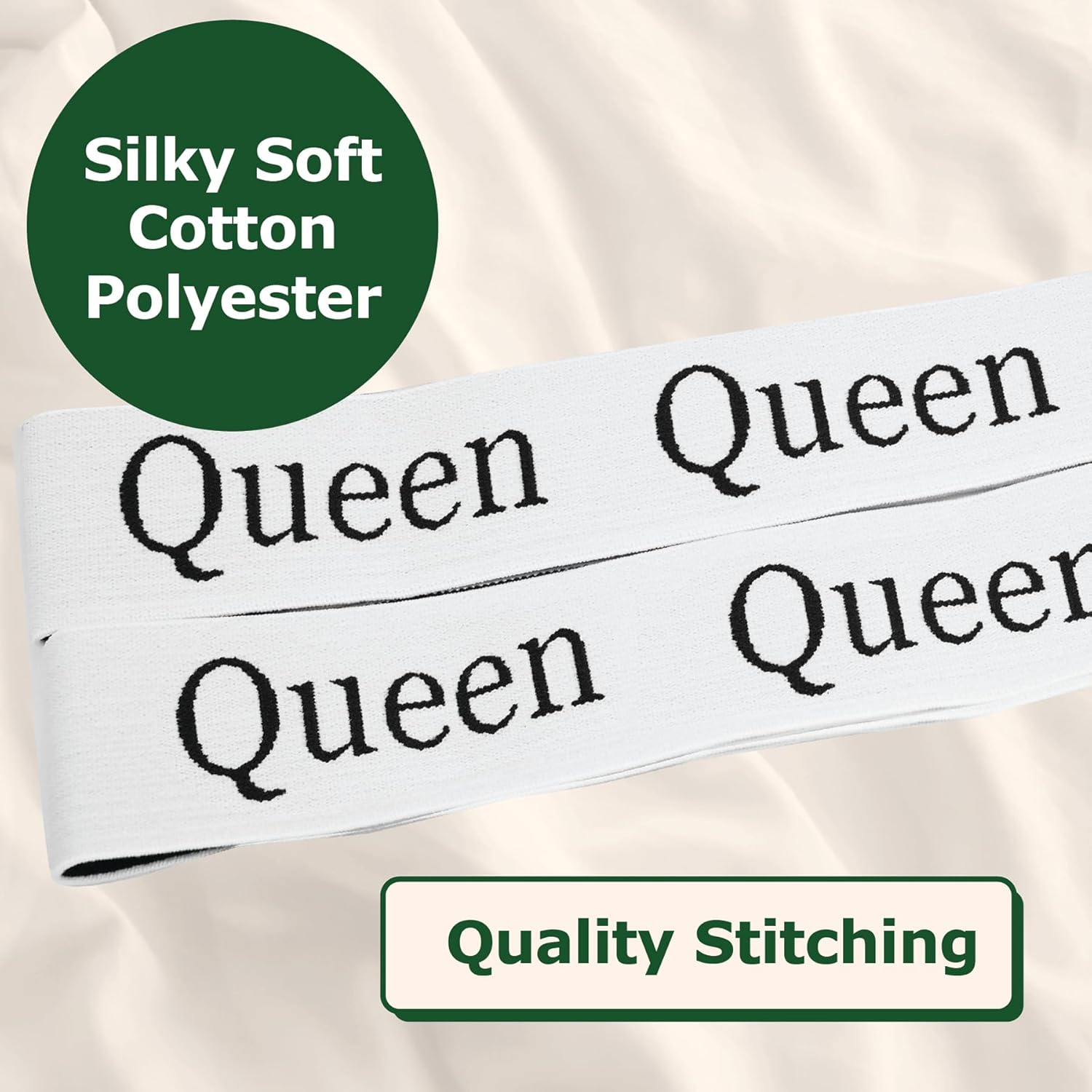 ECOHomes Bed Sheet Organizer with Size Labels 2PC Queen White