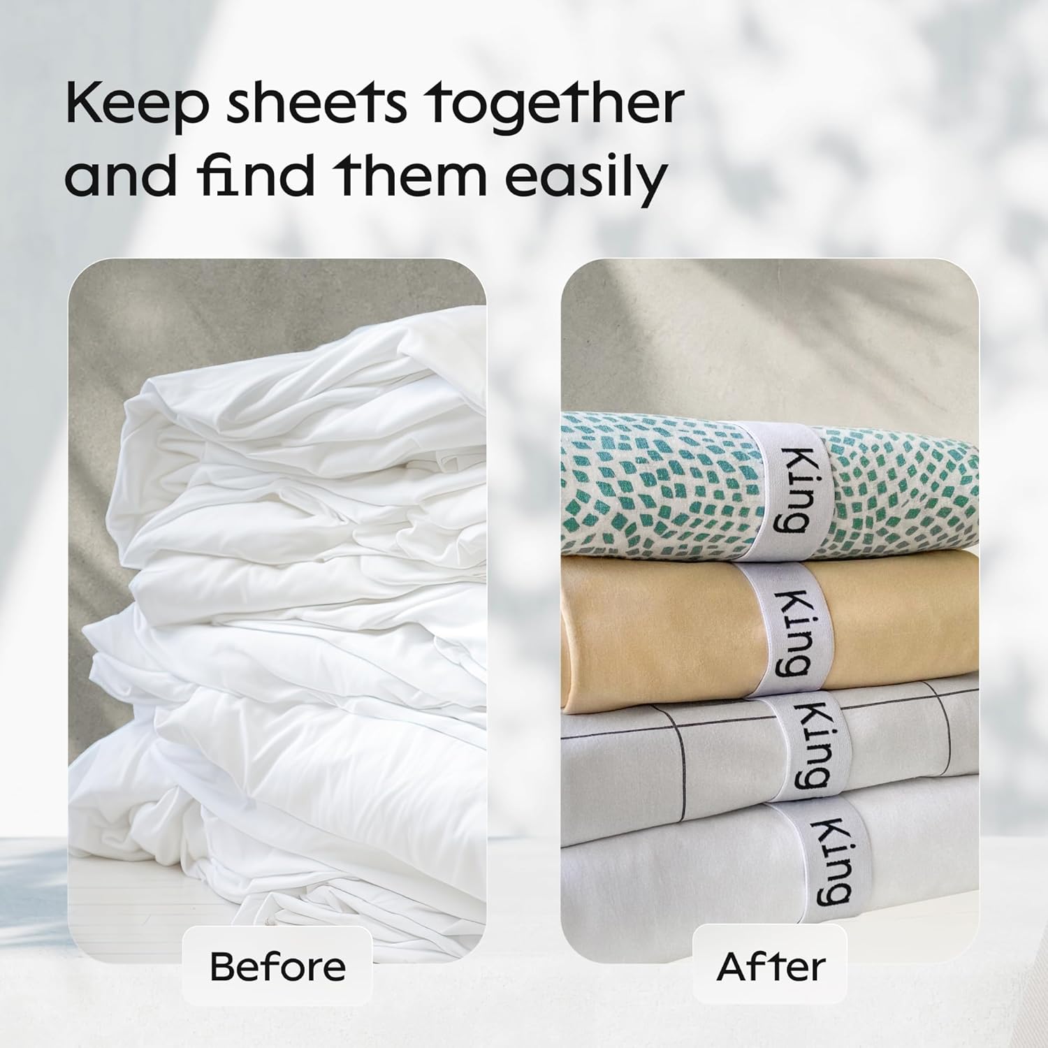 Niagara 4 Pack Sheet Organizer Bands - Stretchable Durable