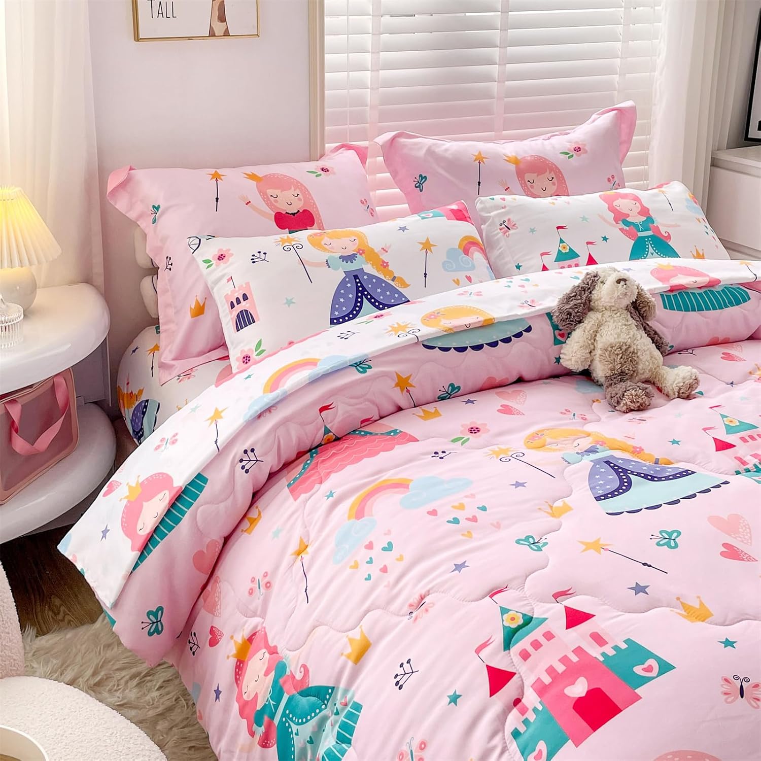 Wajade Kids Princess Comforter Set Queen Size 7 Piece