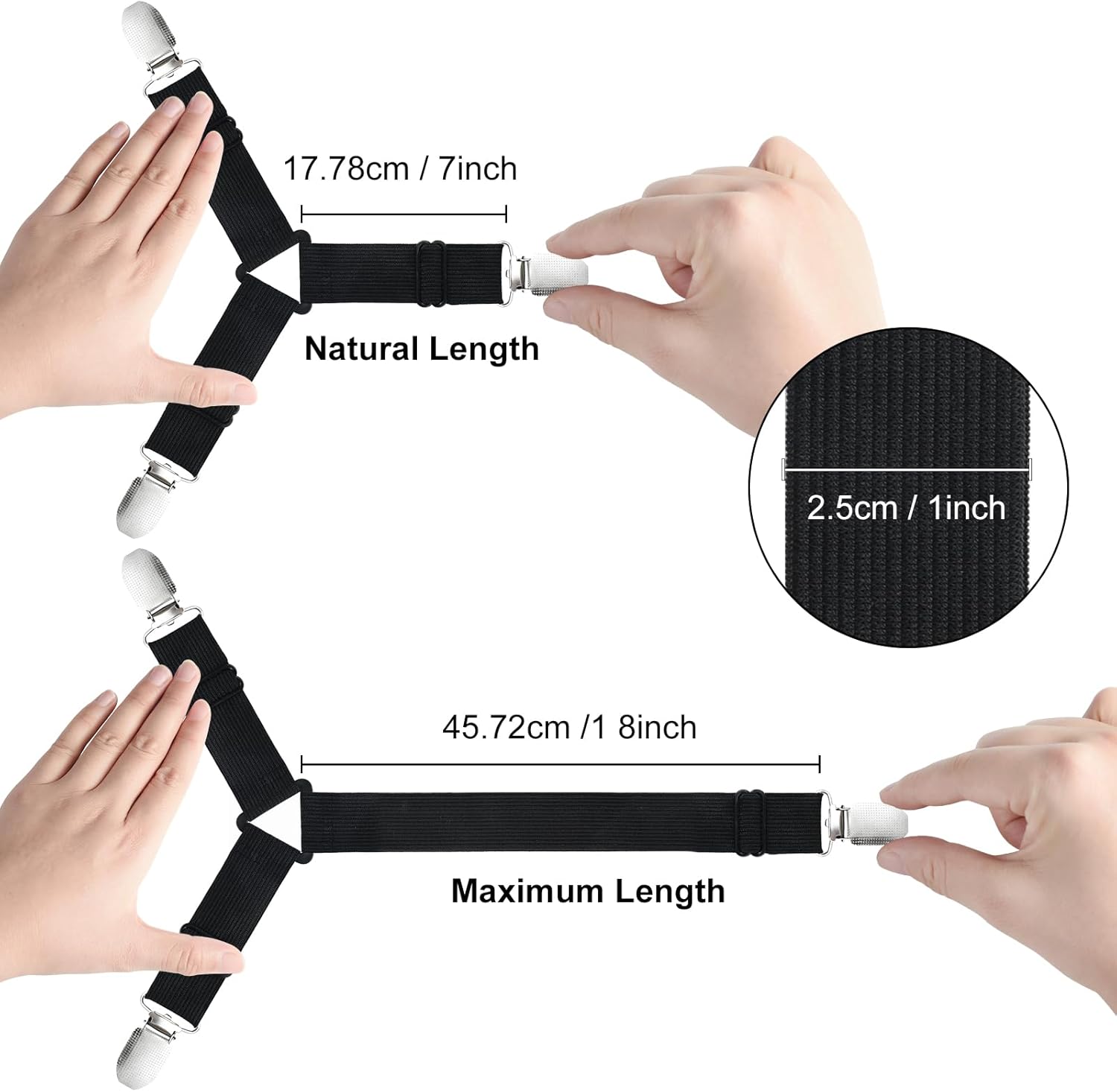 Morcheiong 4 Piece Sheet Straps Adjustable Fasteners for Beds Sofas Tablecloths